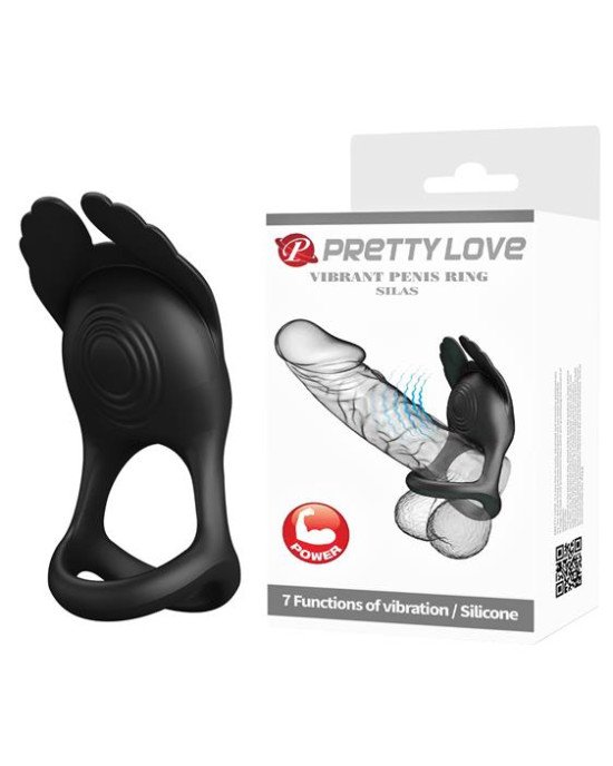 Ерекційне кільце - Pretty Love Silas Vibrant Penis Ring Black Ерекційне кільце - Pretty Love Silas Vibrant Penis Ring Black