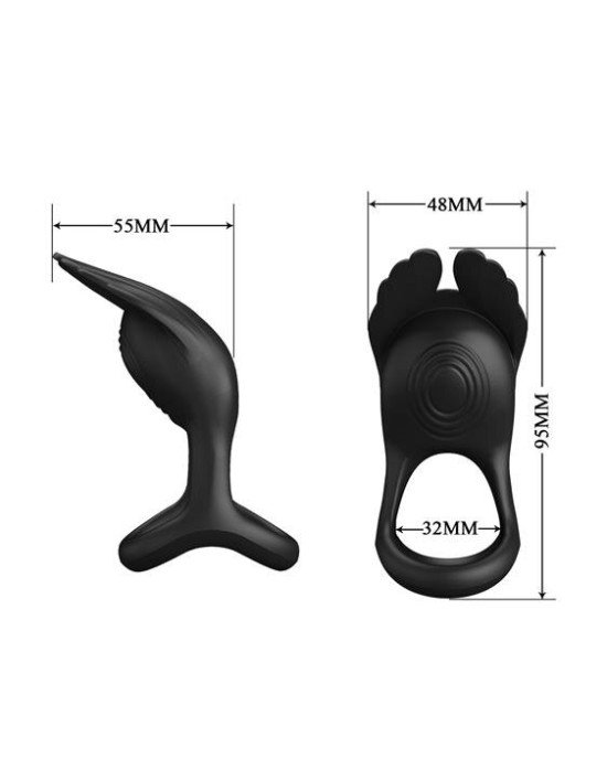 Ерекційне кільце - Pretty Love Silas Vibrant Penis Ring Black Ерекційне кільце - Pretty Love Silas Vibrant Penis Ring Black