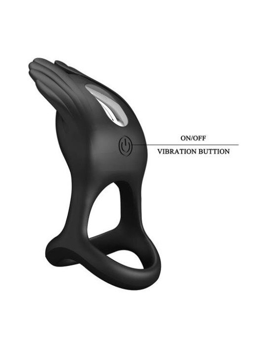 Ерекційне кільце - Pretty Love Silas Vibrant Penis Ring Black Ерекційне кільце - Pretty Love Silas Vibrant Penis Ring Black