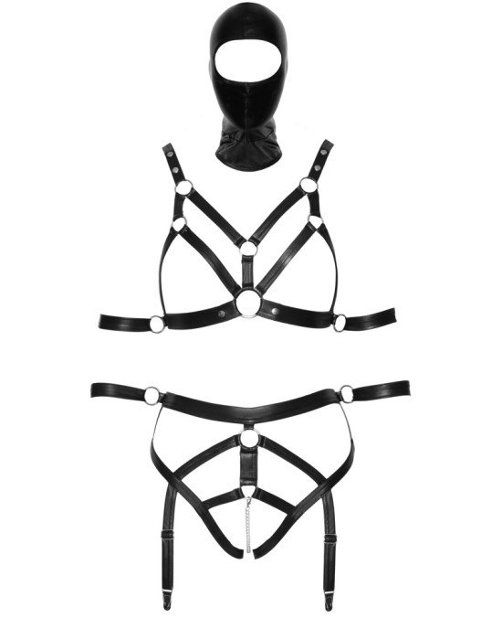 Боді з маскою - 2480492 Bad Kitty Strap+Mask Set, black Боді з маскою - 2480492 Bad Kitty Strap+Mask Set, black