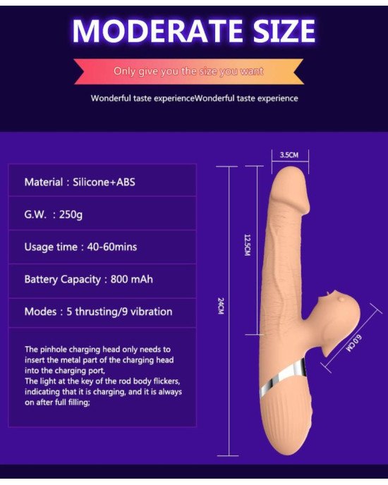 Вібратор - Basia Thtusting Vibrator 2in1 Вібратор - Basia Thtusting Vibrator 2in1