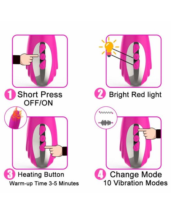 Вібратор - Joker Heating Double Vibrating Massage Stick Pink