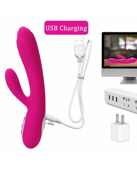 Вібратор - Joker Heating Double Vibrating Massage Stick Pink