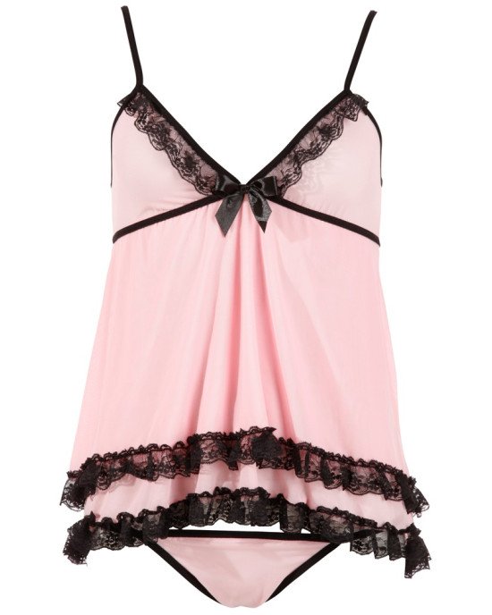 Пеньюар - 2740052 Cottelli Collection Babydoll Pink 2XL Пеньюар - 2740052 Cottelli Collection Babydoll Pink 2XL