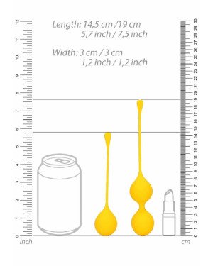 Набір вагінальних кульок - Loveline Silicone Kegel Balls Training Set Carambola
