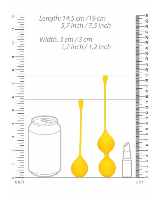 Набір вагінальних кульок - Loveline Silicone Kegel Balls Training Set Carambola