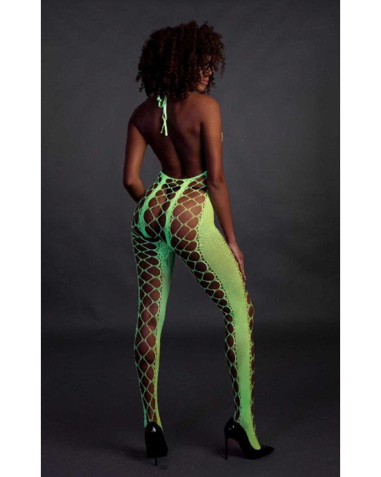 Бодістокінг - Ouch! Bodystocking With Halterneck Green, XS/XL Бодістокінг - Ouch! Bodystocking With Halterneck Green, XS/XL