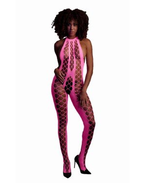 Бодістокінг - Ouch! Bodystocking With Halterneck Pink, XS/XL