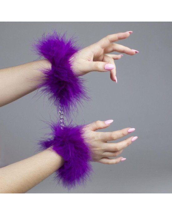 Наручники - Secret Play Handcuffs Marabou Purple