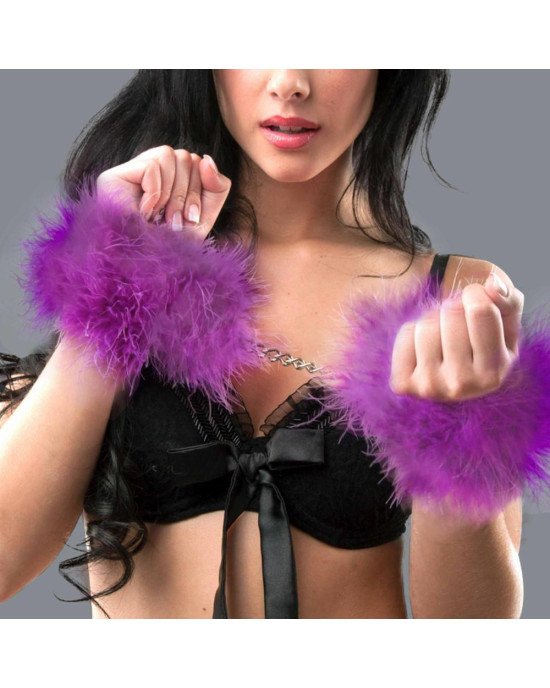 Наручники - Secret Play Handcuffs Marabou Purple
