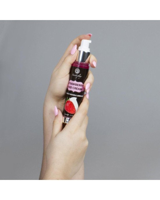 Лубрикант з зігріваючим ефектом - Secret Play Strawberry & Cream Hot Effect Lube, 50 мл Лубрикант з зігріваючим ефектом - Secret Play Strawberry & Cream Hot Effect Lube, 50 мл