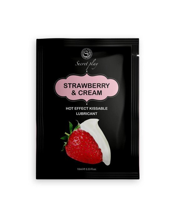 Лубрикант - Strawberry & Cream Hot Effect Kissable Lube, 10 мл