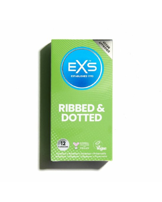 Презервативи - EXS Ribbed And Dotted, 12 шт. Презервативи - EXS Ribbed And Dotted, 12 шт.