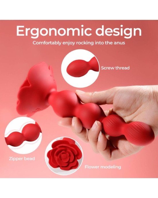 Анальний стимулятор - Rose Rotating Anal Beads Анальний стимулятор - Rose Rotating Anal Beads