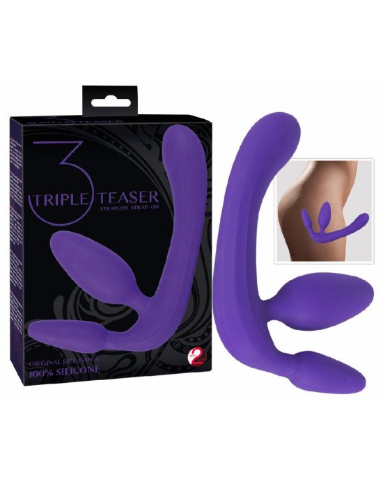 Жіночий страпон - Triple Teaser Strapless Strap-On Жіночий страпон - Triple Teaser Strapless Strap-On