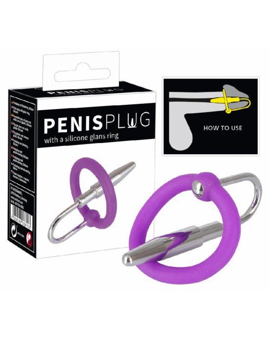 Стимулятор уретри - Penis Plug + Silicone Glans Ring Dilator Стимулятор уретри - Penis Plug + Silicone Glans Ring Dilator