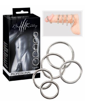 Ерекційні кільця - Bad Kitty Set of 5 Metal Rings