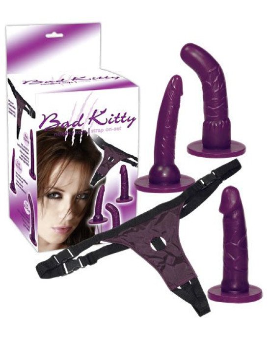 Страпон - Bad Kitty Strap-On purple Set Страпон - Bad Kitty Strap-On purple Set