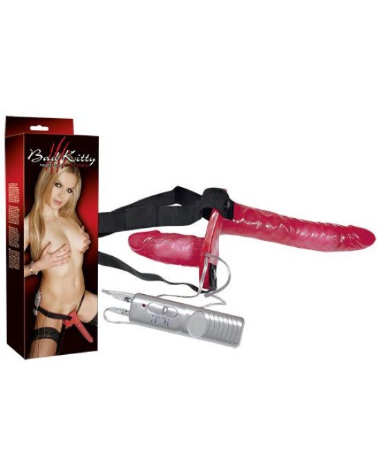 Страпон - Bad Kitty Vibrating Strap-On Duo Страпон - Bad Kitty Vibrating Strap-On Duo