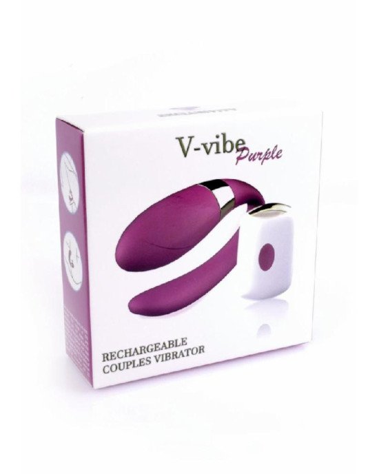 Вібратор для пар - V-Vibe Purple, USB, 7 Function, Remote Control