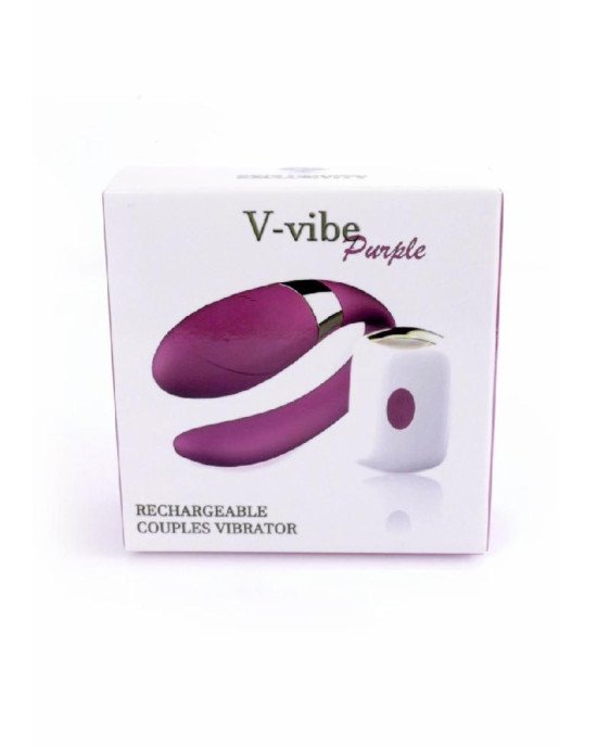Вібратор для пар - V-Vibe Purple, USB, 7 Function, Remote Control