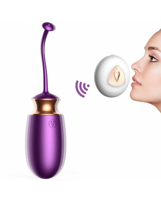 Віброяйце - Vibrating Silicone Love Egg Purple, USB, 10 Function, Heating, Voice Control Віброяйце - Vibrating Silicone Love Egg Purple, USB, 10 Function, Heating, Voice Control