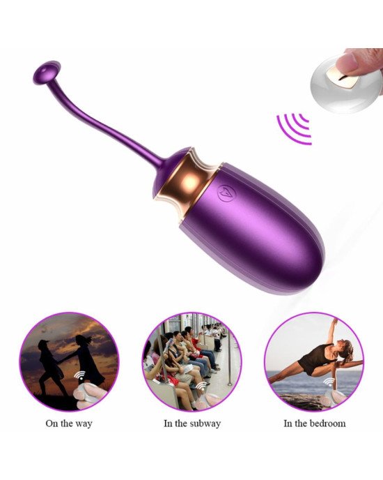 Віброяйце - Vibrating Silicone Love Egg Purple, USB, 10 Function, Heating, Voice Control Віброяйце - Vibrating Silicone Love Egg Purple, USB, 10 Function, Heating, Voice Control