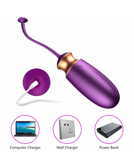 Віброяйце - Vibrating Silicone Love Egg Purple, USB, 10 Function, Heating, Voice Control Віброяйце - Vibrating Silicone Love Egg Purple, USB, 10 Function, Heating, Voice Control