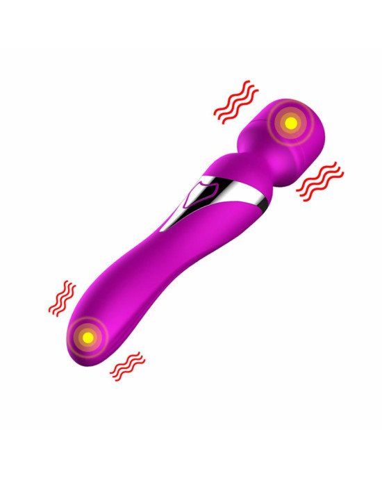 Вібромасажер - Silicone Dual Massager, USB, 7+7 Function, Purple Вібромасажер - Silicone Dual Massager, USB, 7+7 Function, Purple