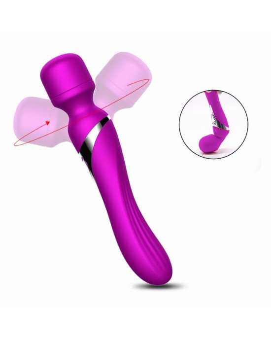 Вібромасажер - Silicone Dual Massager, USB, 7+7 Function, Purple Вібромасажер - Silicone Dual Massager, USB, 7+7 Function, Purple