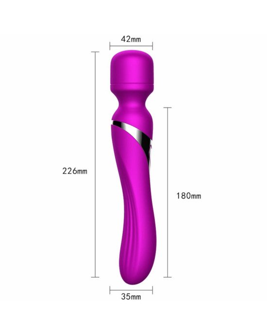 Вібромасажер - Silicone Dual Massager, USB, 7+7 Function, Purple Вібромасажер - Silicone Dual Massager, USB, 7+7 Function, Purple