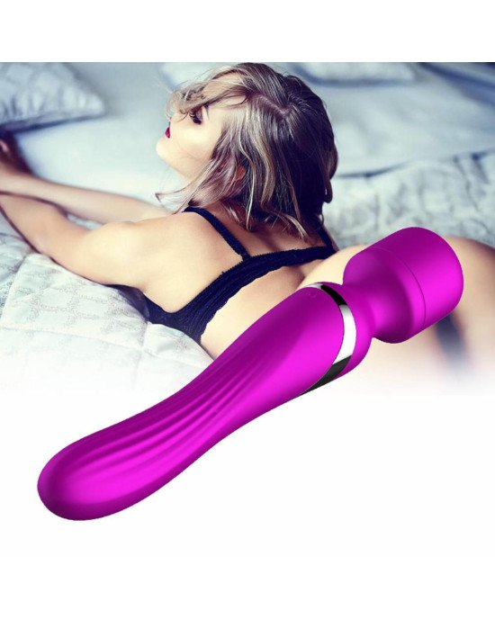 Вібромасажер - Silicone Dual Massager, USB, 7+7 Function, Purple Вібромасажер - Silicone Dual Massager, USB, 7+7 Function, Purple