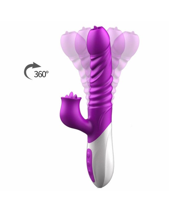 Вібратор - Silicone Vibrator, USB, 10 Function &Thrusting Function, Heating