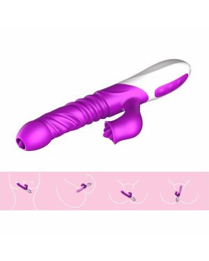 Вібратор - Silicone Vibrator, USB, 10 Function &Thrusting Function, Heating