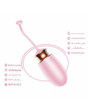 Віброяйце - Vibrating Silicone Love Egg Pink, USB, 10 Function, Heating, Voice Control