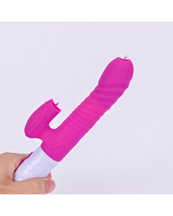 Вібратор - Silicone Vibrator USB 7 Function and Thrusting Function / Heating Purple Вібратор - Silicone Vibrator USB 7 Function and Thrusting Function / Heating Purple