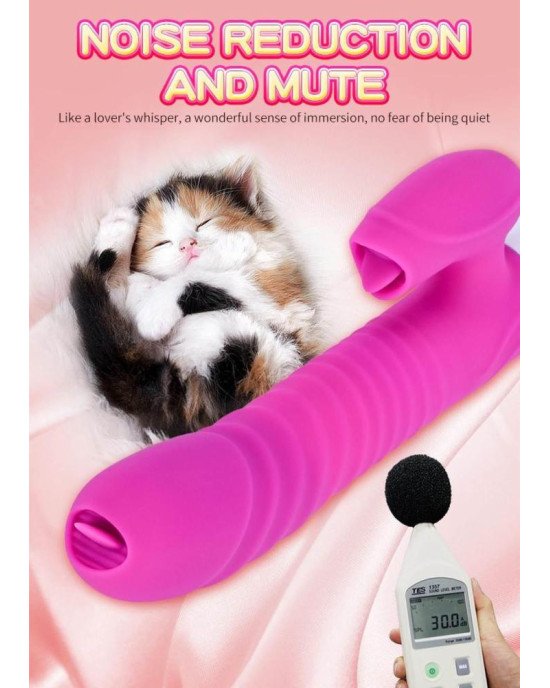 Вібратор - Silicone Vibrator USB 7 Function and Thrusting Function / Heating Purple Вібратор - Silicone Vibrator USB 7 Function and Thrusting Function / Heating Purple