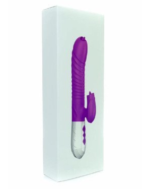 Вібратор - Silicone Vibrator USB 7 Function and Thrusting Function / Heating Purple