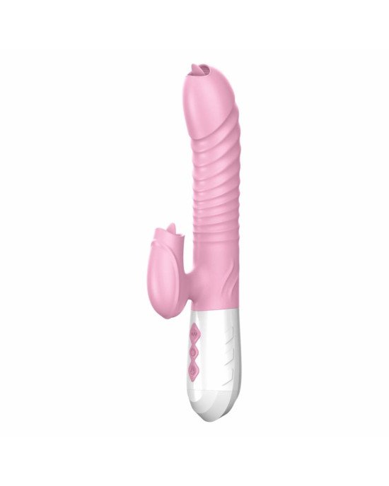 Вібратор - Silicone Vibrator USB 7 Function and Thrusting Function / Heating Pink Вібратор - Silicone Vibrator USB 7 Function and Thrusting Function / Heating Pink