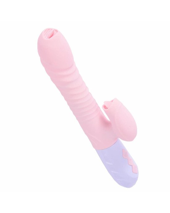 Вібратор - Silicone Vibrator USB 7 Function and Thrusting Function / Heating Pink Вібратор - Silicone Vibrator USB 7 Function and Thrusting Function / Heating Pink