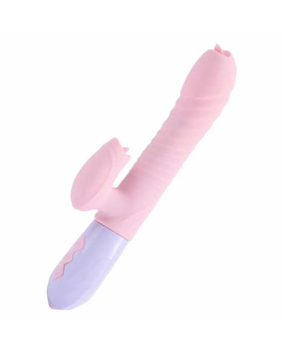 Вібратор - Silicone Vibrator USB 7 Function and Thrusting Function / Heating Pink Вібратор - Silicone Vibrator USB 7 Function and Thrusting Function / Heating Pink