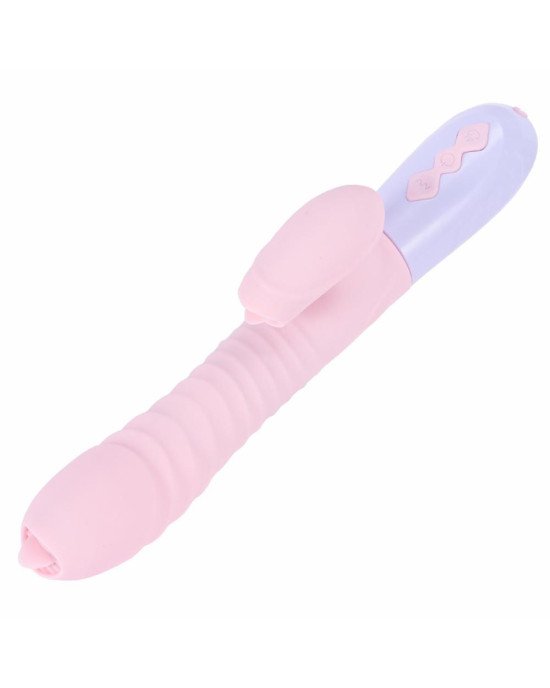 Вібратор - Silicone Vibrator USB 7 Function and Thrusting Function / Heating Pink Вібратор - Silicone Vibrator USB 7 Function and Thrusting Function / Heating Pink