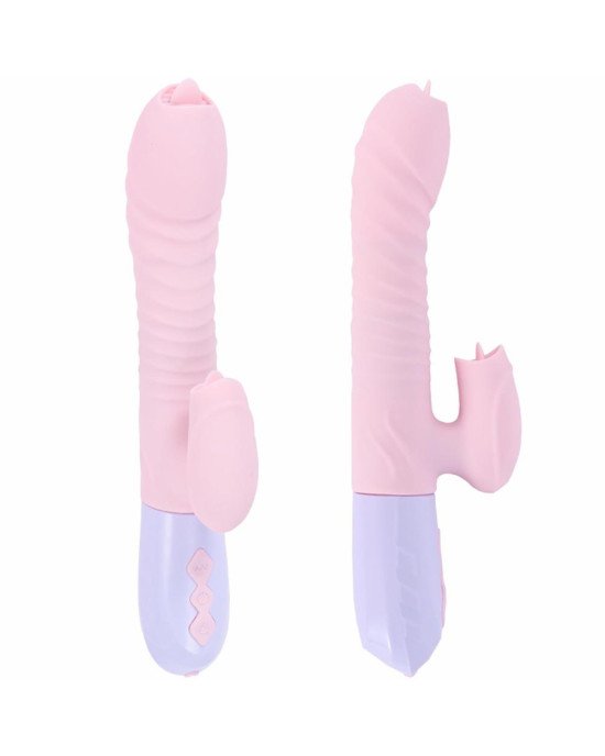 Вібратор - Silicone Vibrator USB 7 Function and Thrusting Function / Heating Pink Вібратор - Silicone Vibrator USB 7 Function and Thrusting Function / Heating Pink