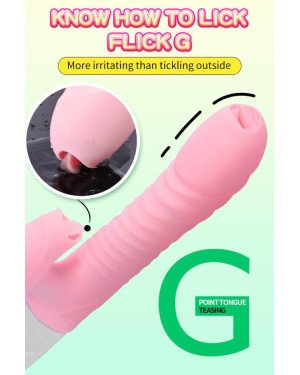 Вібратор - Silicone Vibrator USB 7 Function and Thrusting Function / Heating Pink