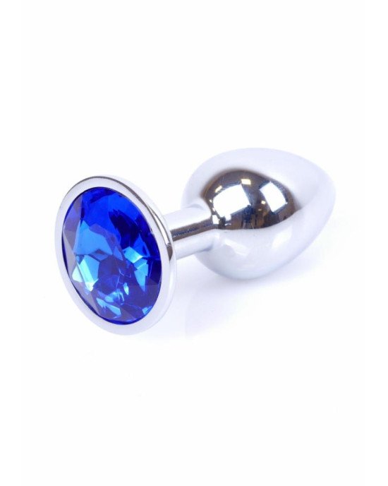 Анальна пробка - Jewellery Silver Plug Dark Blue Анальна пробка - Jewellery Silver Plug Dark Blue