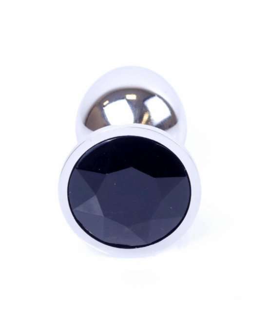Анальна пробка - Jewellery Silver Plug Black