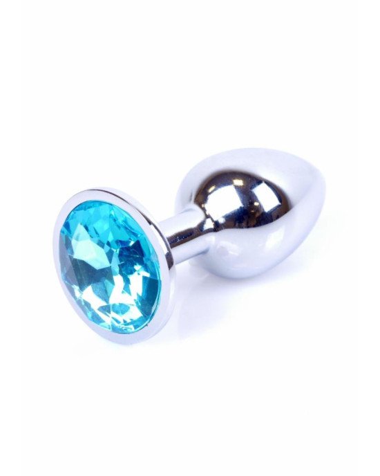 Анальна пробка - Jewellery Silver Plug Light Blue Анальна пробка - Jewellery Silver Plug Light Blue