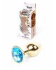 Анальна пробка - Jewellery Gold Plug Light Blue Анальна пробка - Jewellery Gold Plug Light Blue