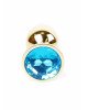 Анальна пробка - Jewellery Gold Plug Light Blue Анальна пробка - Jewellery Gold Plug Light Blue