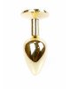 Анальна пробка - Jewellery Gold Plug Light Blue Анальна пробка - Jewellery Gold Plug Light Blue